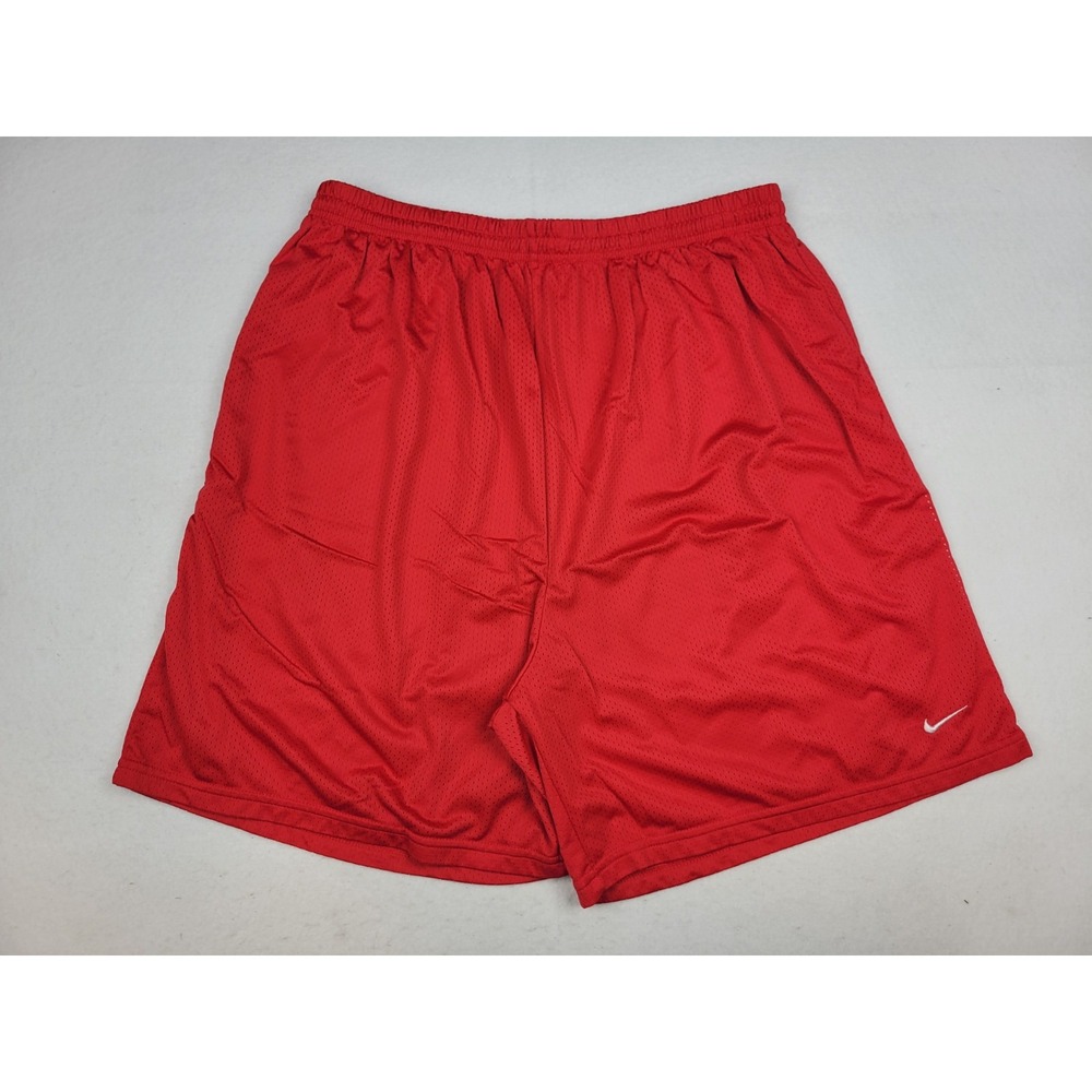 Vintage Team Nike Y2K Shorts Mens 2XL‎ Mesh Basketball Red 90s No Pockets VTG